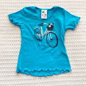 Blue Bicycle Graphic Kids Ischia Italy Shirt size 2
